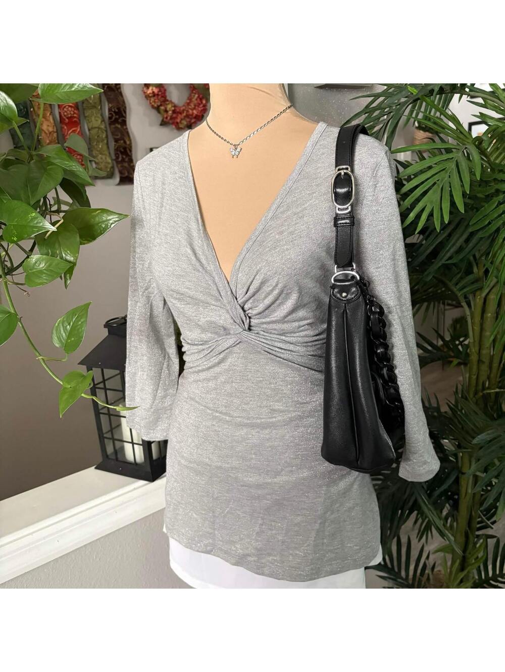 silver/gray y2k tieback top